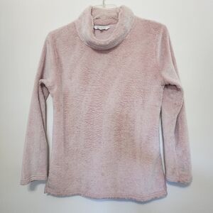 Emily‎ Daniels pale pink plush pullover mock neck sweater women's medium
